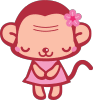 お辞儀する猿の女の子